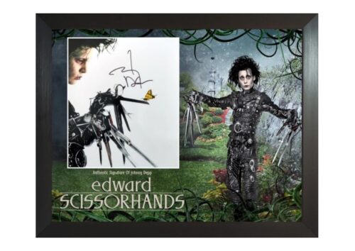 signed Edward Scissorhands display