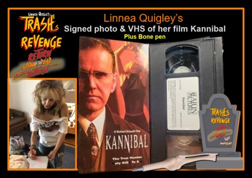 Linnea Quigley’s  Signed photo & VHS of her film Kannibal