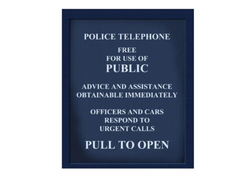 Dr Who Tardis police box sign