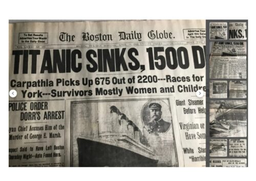 Titanic vintage newspaper replica